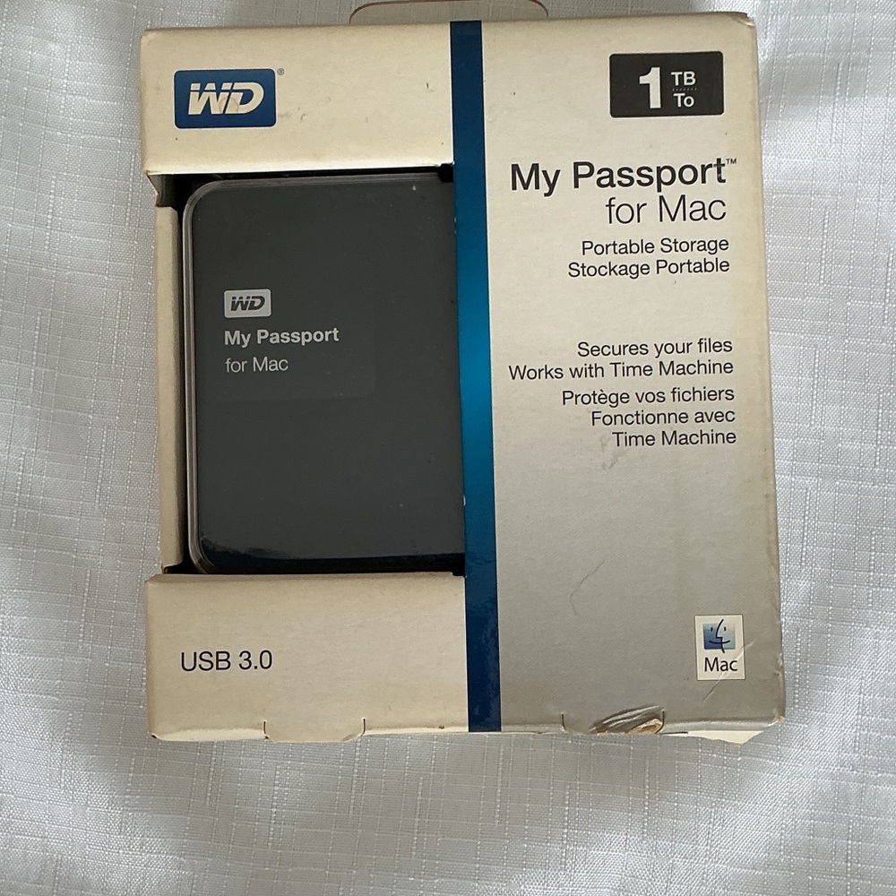 WD My Passport for Mac 1TB Portable Hard Drive - Gray